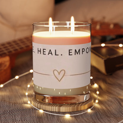 Empower. Heal. Create. 11oz Scented Glass Candle — Self-Care Gift